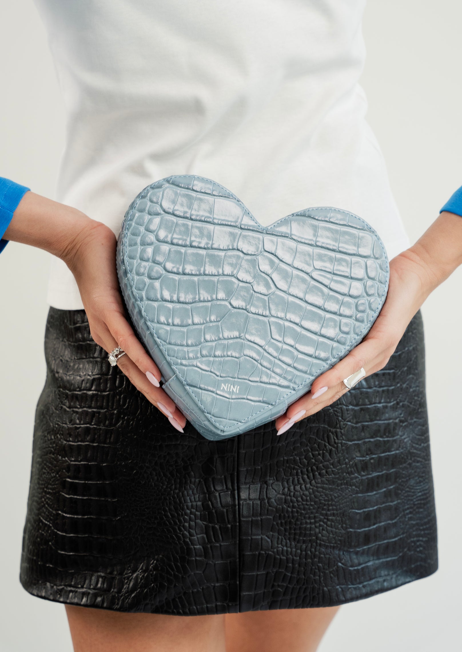 NINI🩵Együtt az Autistákért Croco Emboss Love Bag