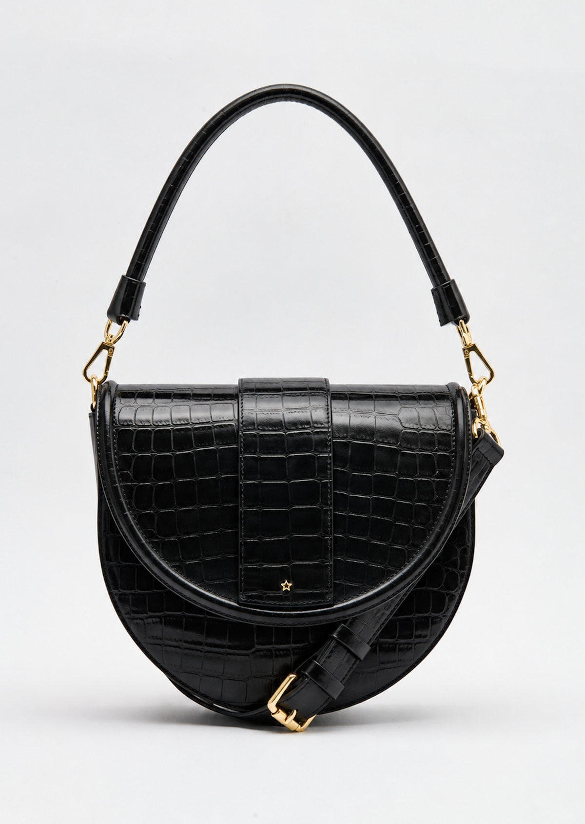 Croco Emboss Saddle Bag