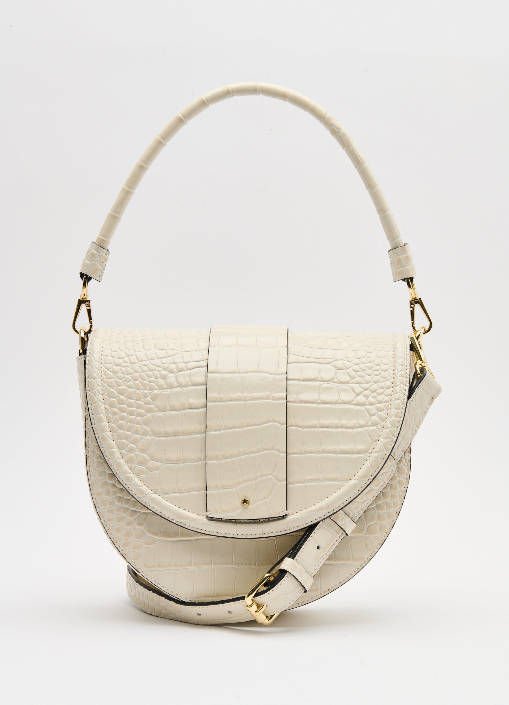 Croco Emboss Saddle Bag