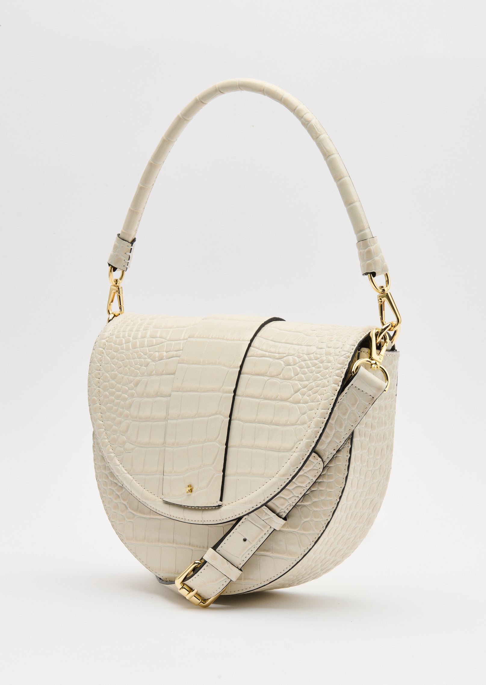 Croco Emboss Saddle Bag