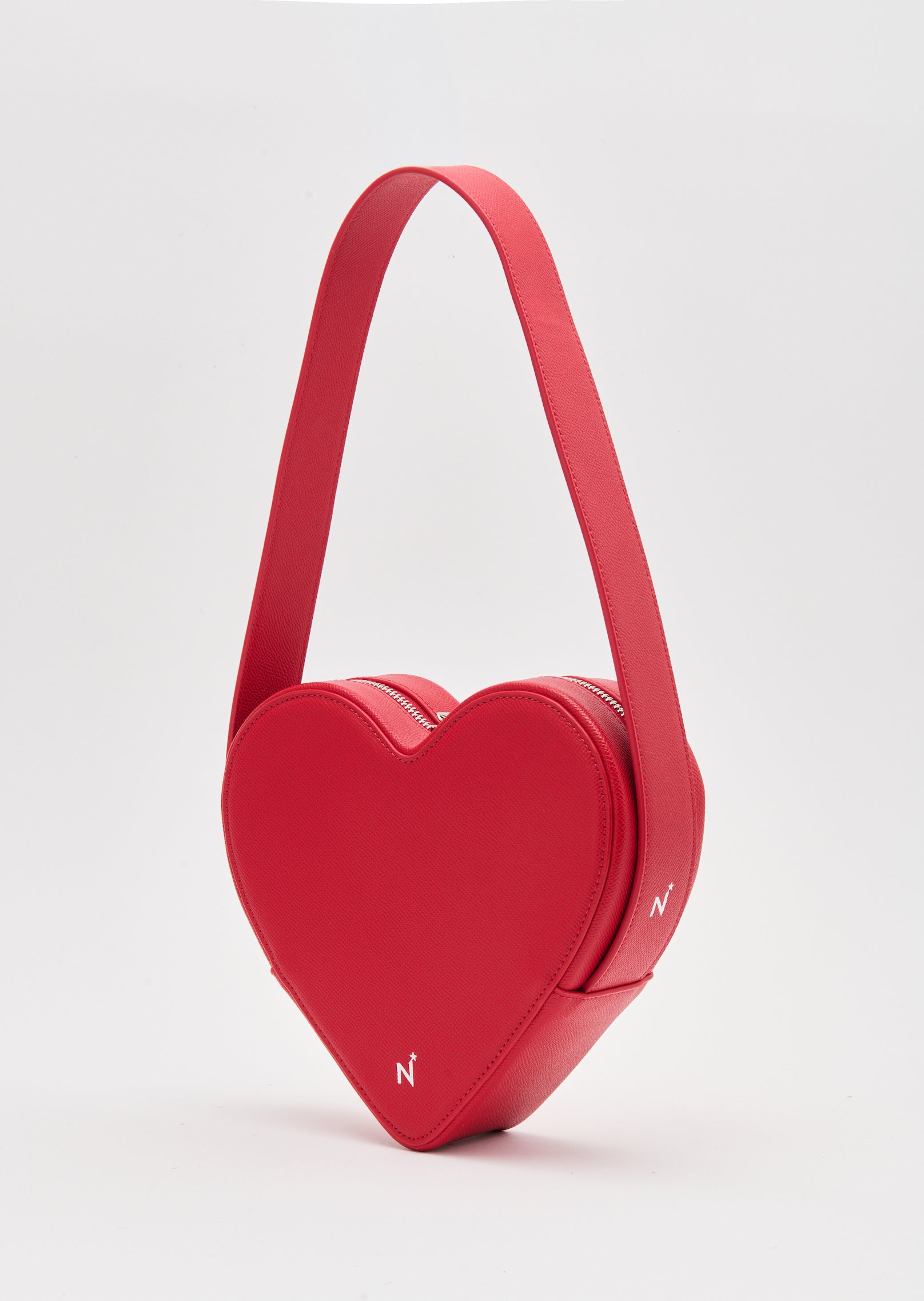 BIO WEAR 即完 HEART BAG Glam-Aholic Red Heart Bag: Vegan Leather Crossbody with Iconic G