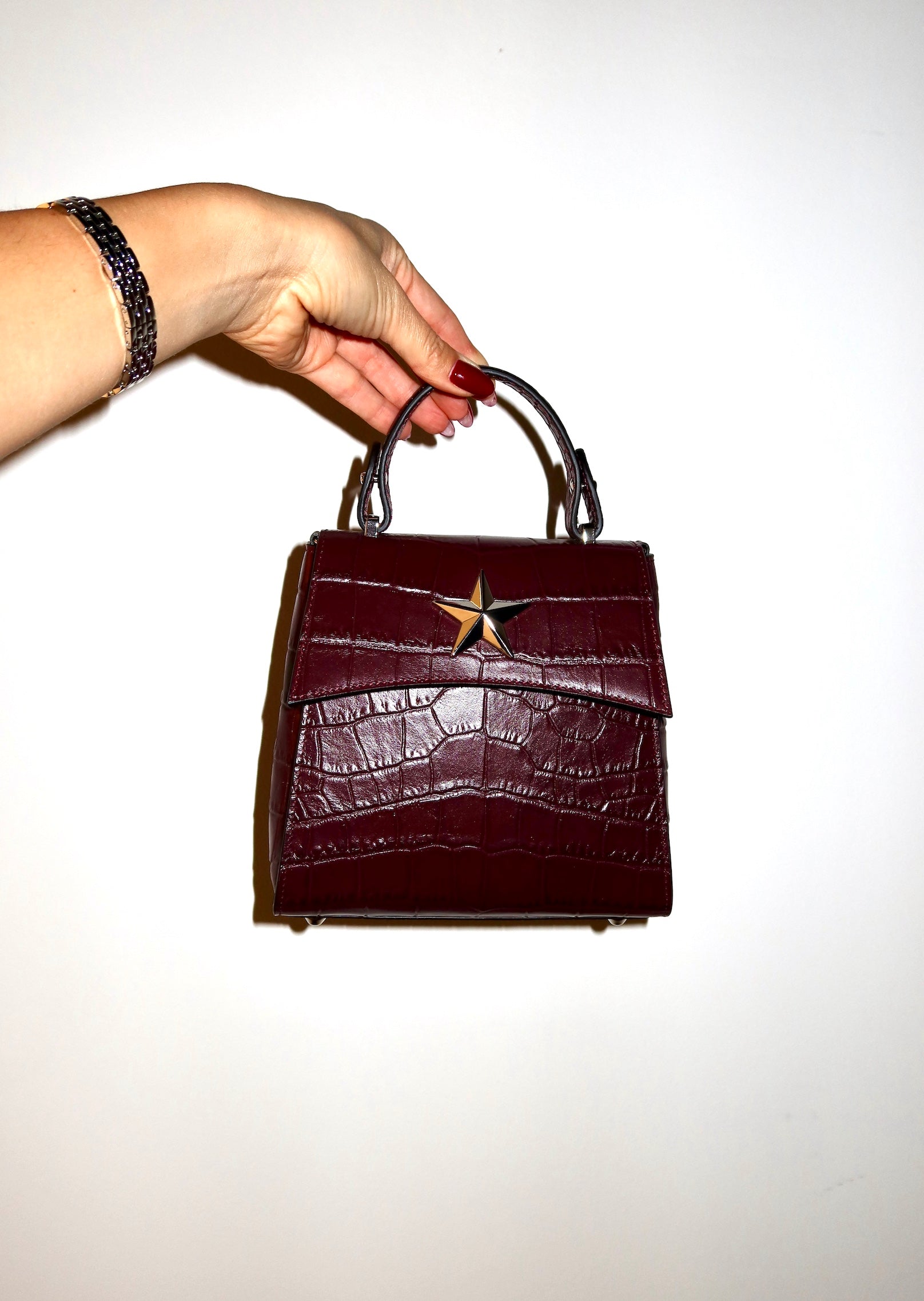 Croco Emboss Star Curve Mini Bag