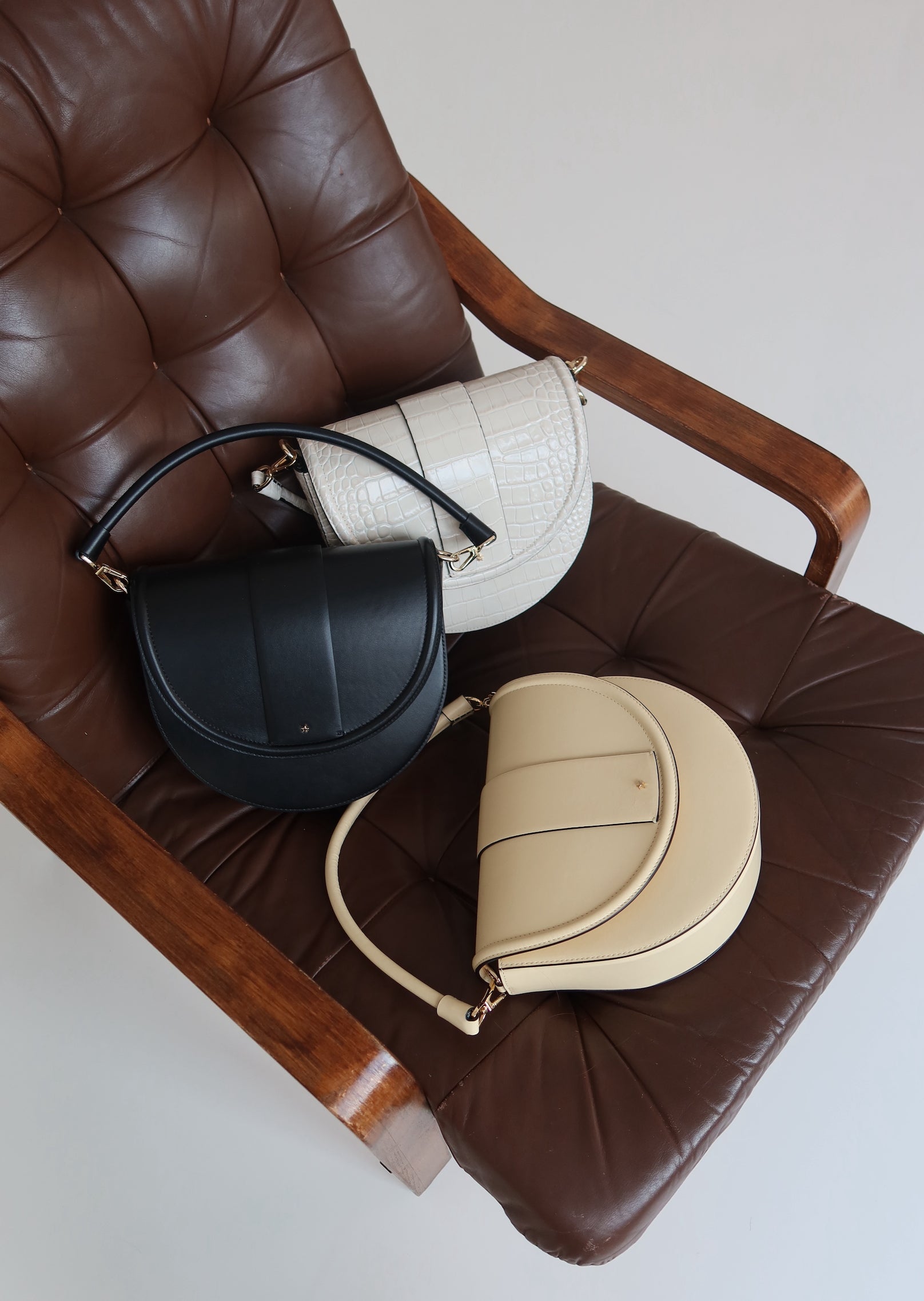 Croco Emboss Saddle Bag