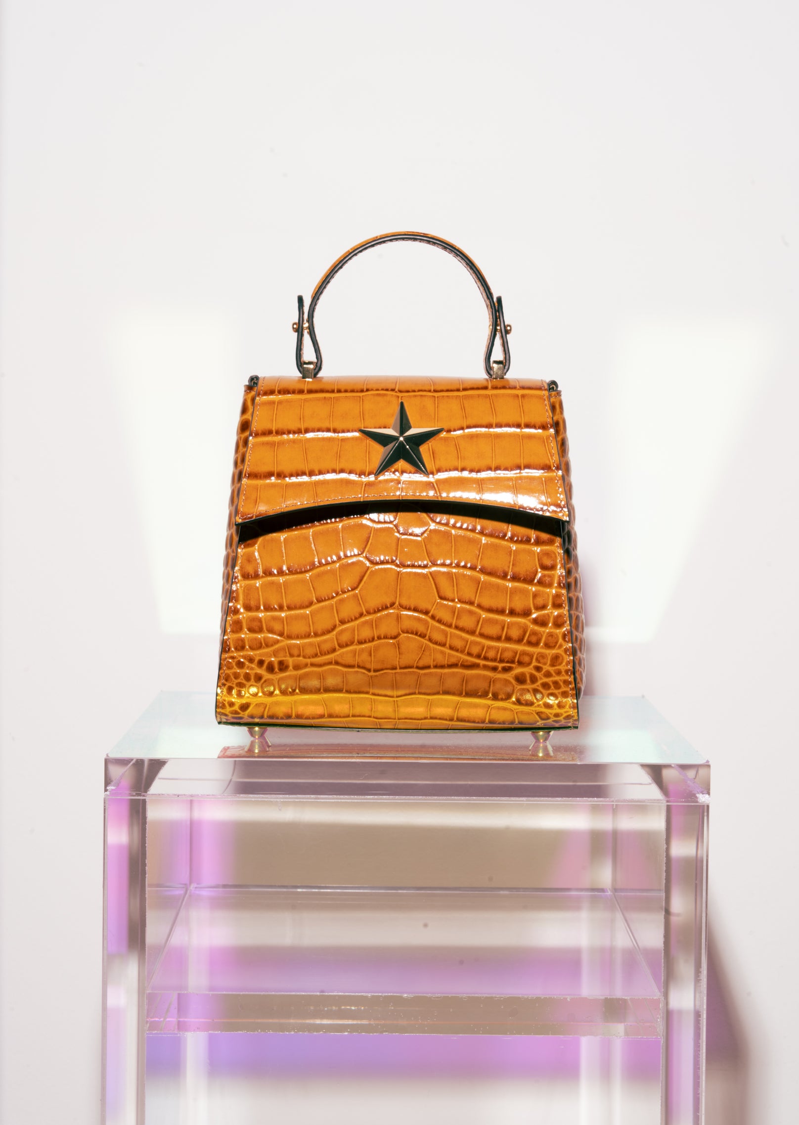 Croco Emboss Star Curve Mini Bag