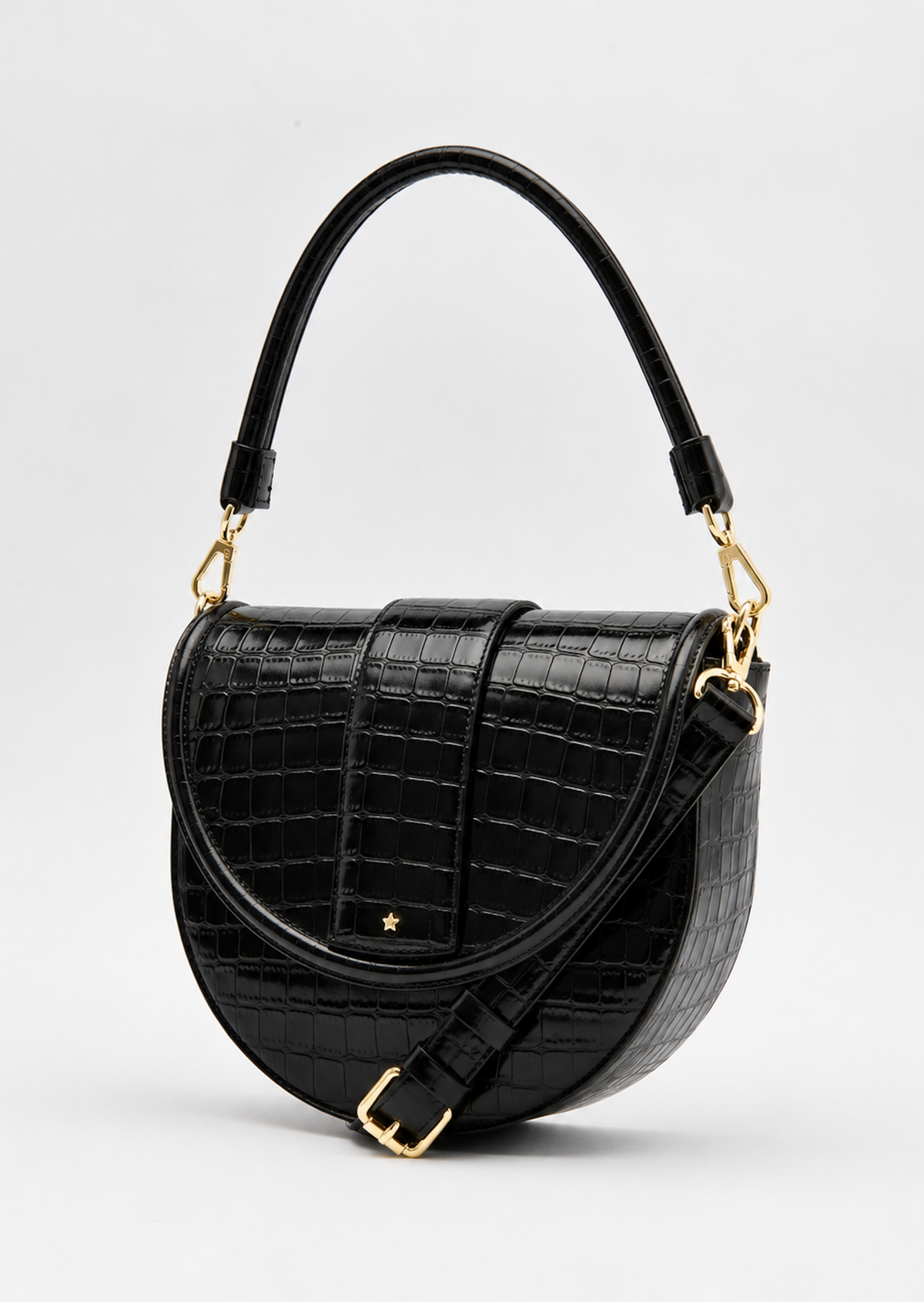 Croco Emboss Saddle Bag